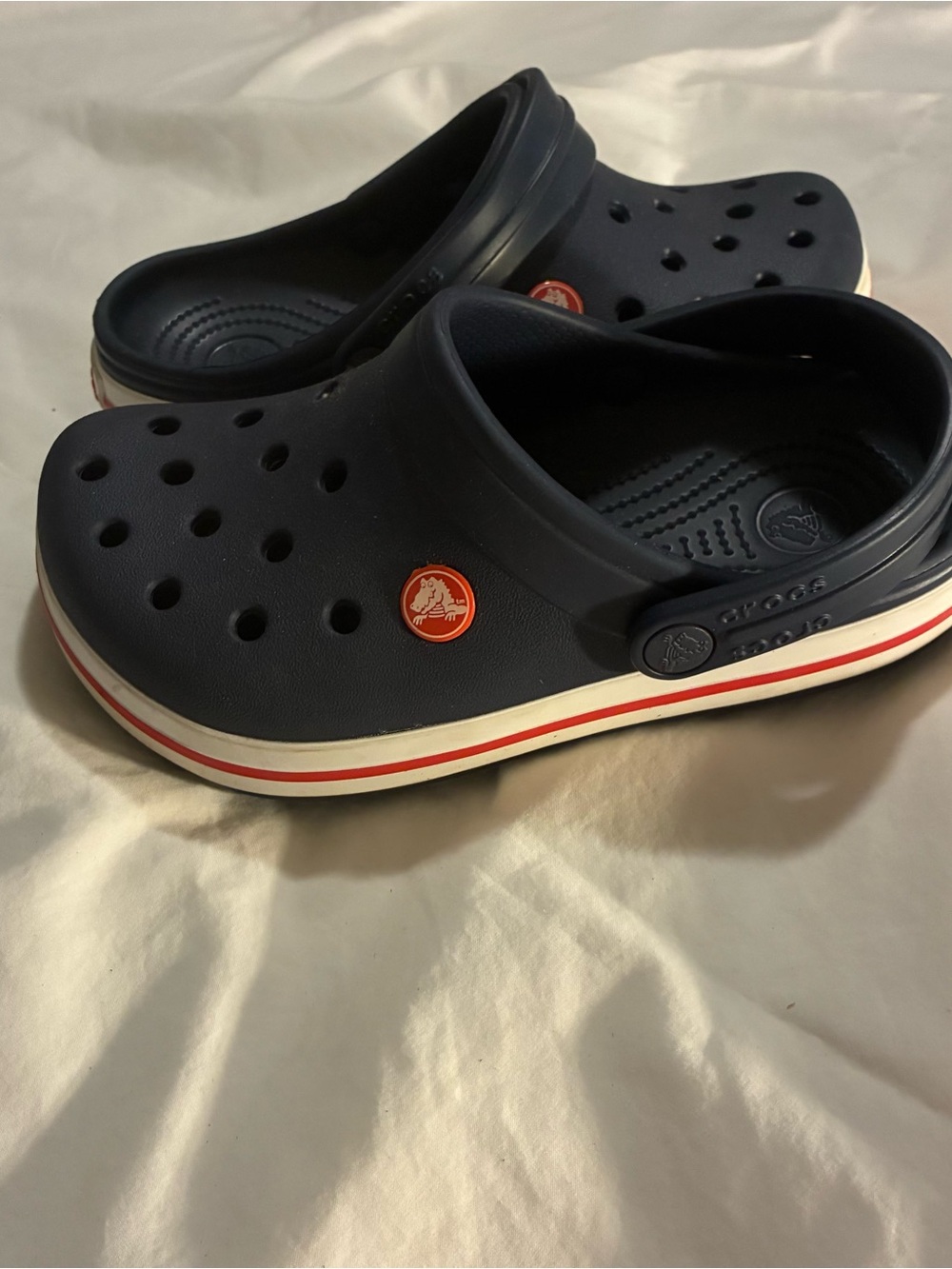 CROCS Kids Navy Clog with Red Trim